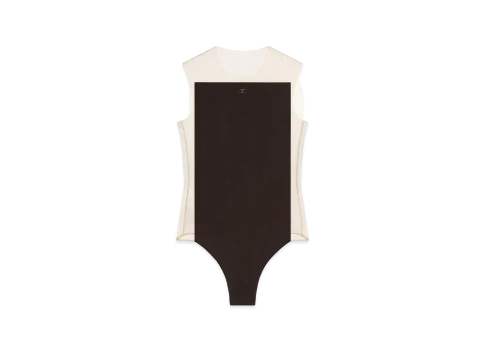 Courreges Illusion Bodysuit "Sand/Chocolate"