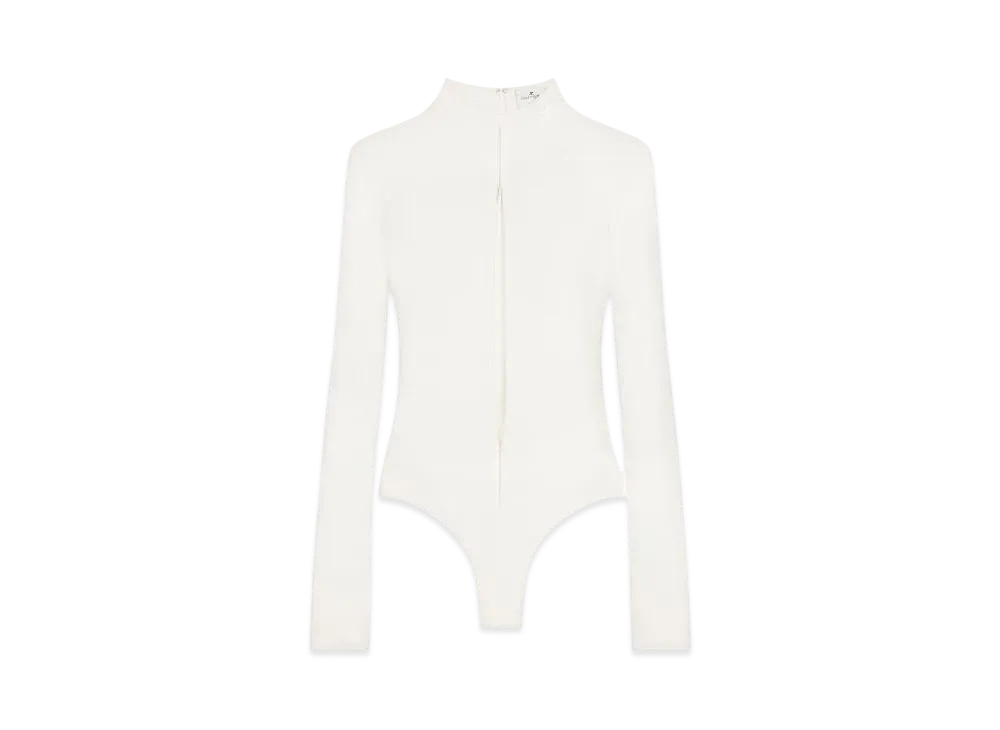 Courreges Drop Volcano Jersey Bodysuit "Heritage White"