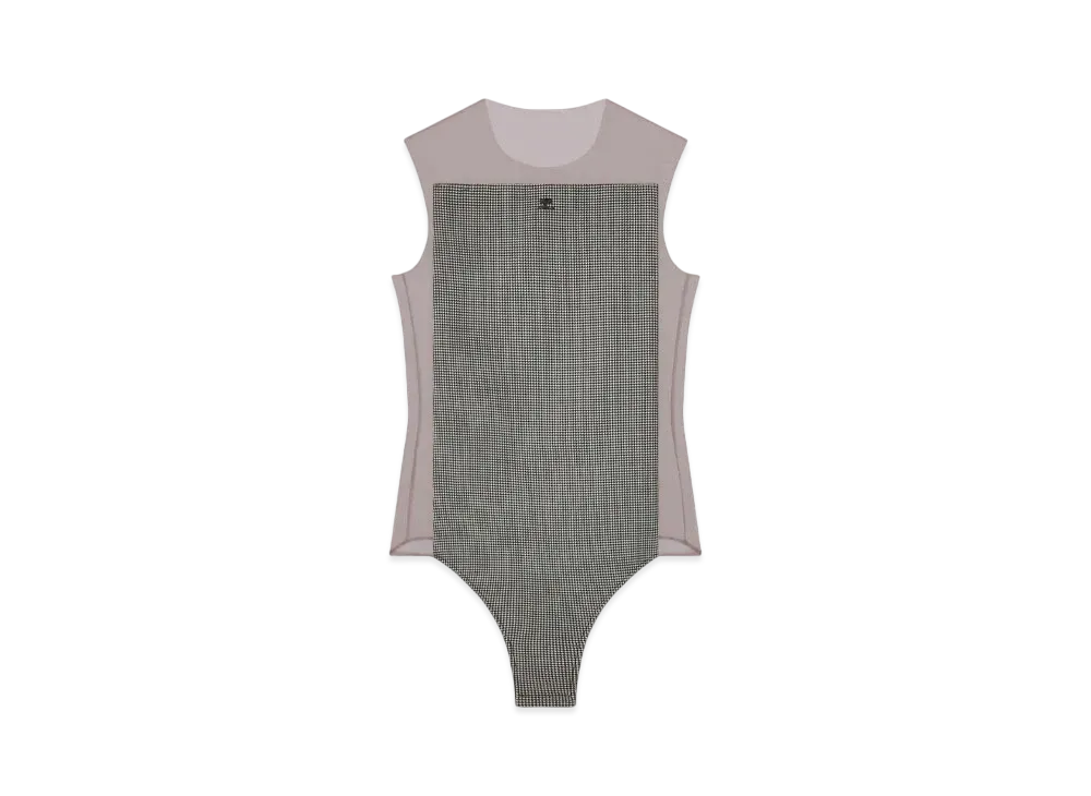 Courreges Illusion Houndstooth Bodysuit "Chocolate/Houndstooth"