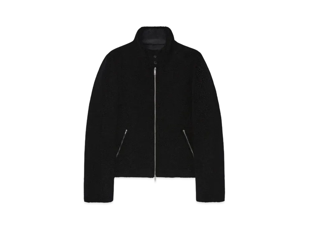 Courreges Fleece Bomber Jacket "Black"