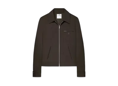 Courreges Signature Retro Twill Jacket "Mud Brown"
