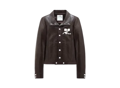 Courreges Men's Reedition Vinyl Jacket "Chocolate"
