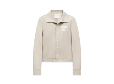 Courreges Men's Reedition Vinyl Jacket "Mastic Grey"
