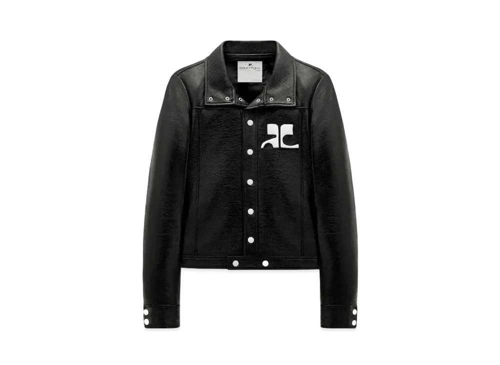 Courreges Men's Reedition Vinyl Jacket "Black"