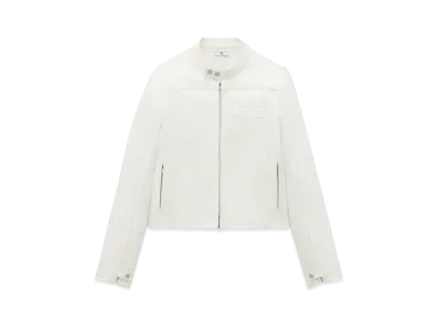 Courreges Iconic Denim Biker Jacket "Heritage White"