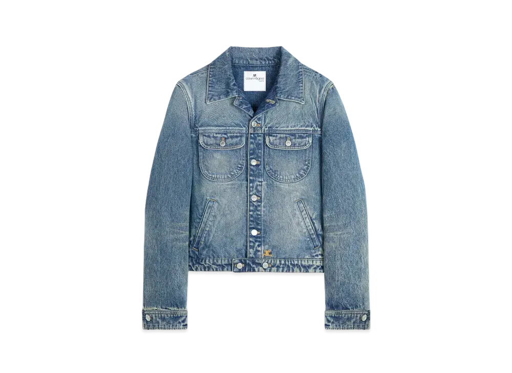 Courreges Men's Denim Trucker Jacket "Vintage Medium Blue"
