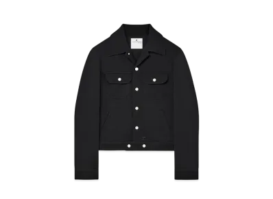 Courreges Men's Twill Trucker Jacket "Black"