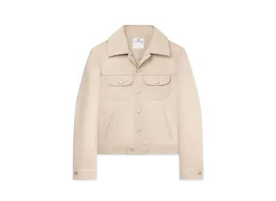 Courreges Men's Twill Trucker Jacket "Sand"