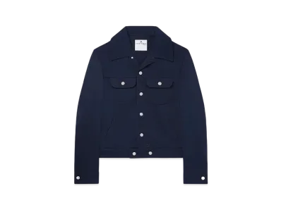 Courreges Men's Twill Trucker Jacket "Navy"