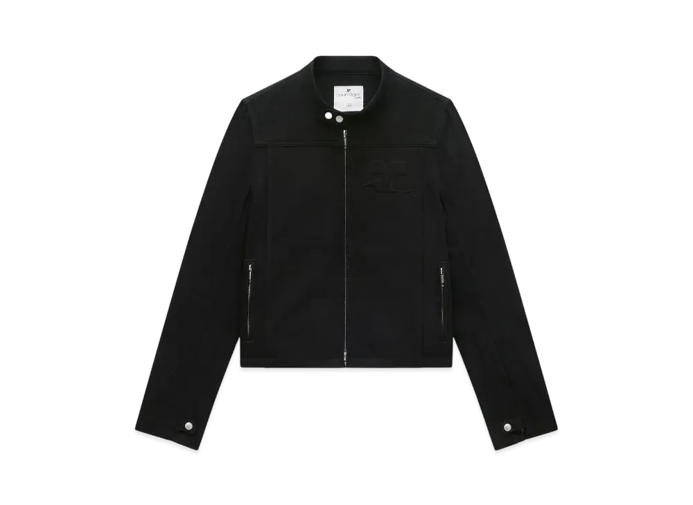 Courreges Iconic Denim Biker Jacket "Black"