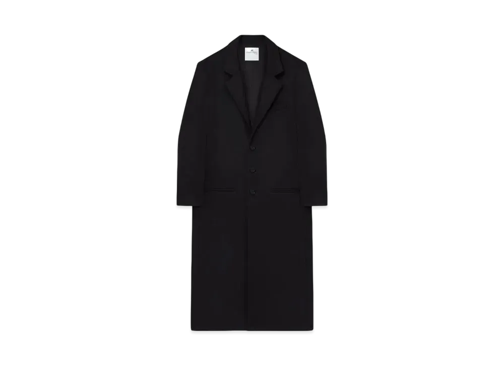 Courreges Tailored Wool Long Coat "Black"