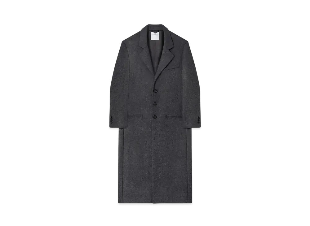 Courreges Tailored Wool Long Coat "Hether Grey"