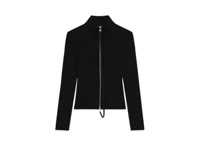 Courreges Knitted Zipped Cardigan "Black"