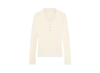 Courreges Men's Light Wool Polo "Natural Beige"