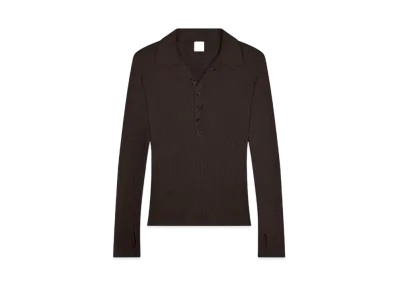 Courreges Men's Light Wool Polo "Mud Brown"