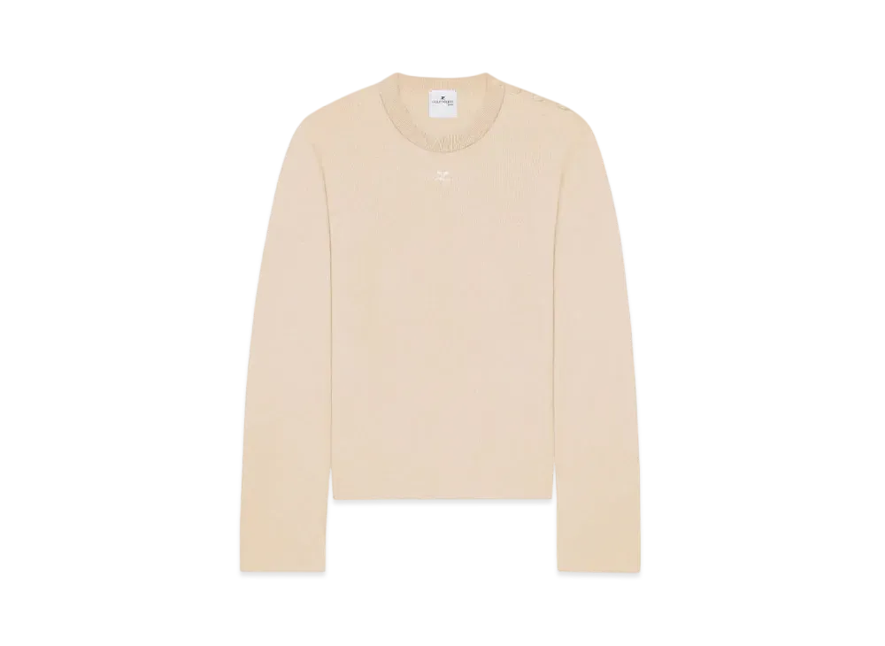 Courreges Shoulder Snaps Sweater "Cappuccino"