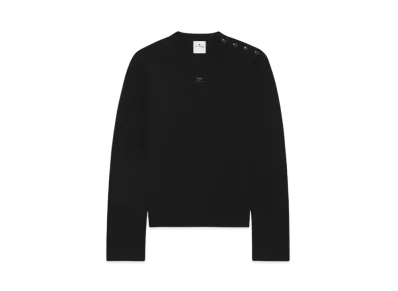 Courreges Shoulder Snaps Sweater "Black"