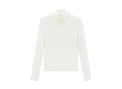 Courreges Reedition Rib Knit Mockneck Sweater "Heritage White"