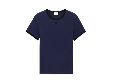 Courreges Men's Signature Contrast T-Shirt "Navy/Black"