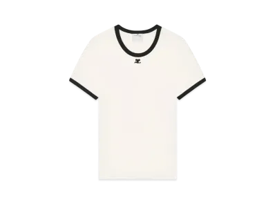 Courreges Men's Signature Contrast T-Shirt "Heritage White/Black"