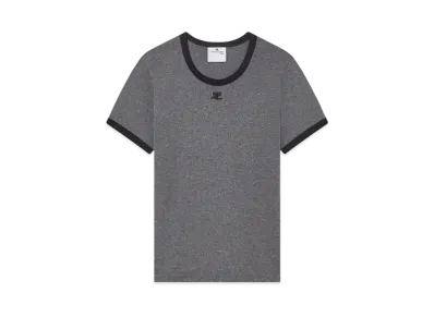 Courreges Men's Signature Contrast T-Shirt "Dark Heather Grey/Black"