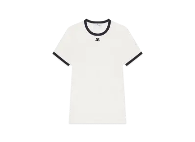 Courreges Signature Contrast T-Shirt "Heritage White/Navy"