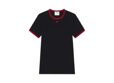 Courreges Signature Contrast T-Shirt "Black/Ruby"