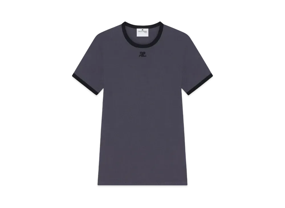 Courreges Signature Contrast T-Shirt "Denim/Black"