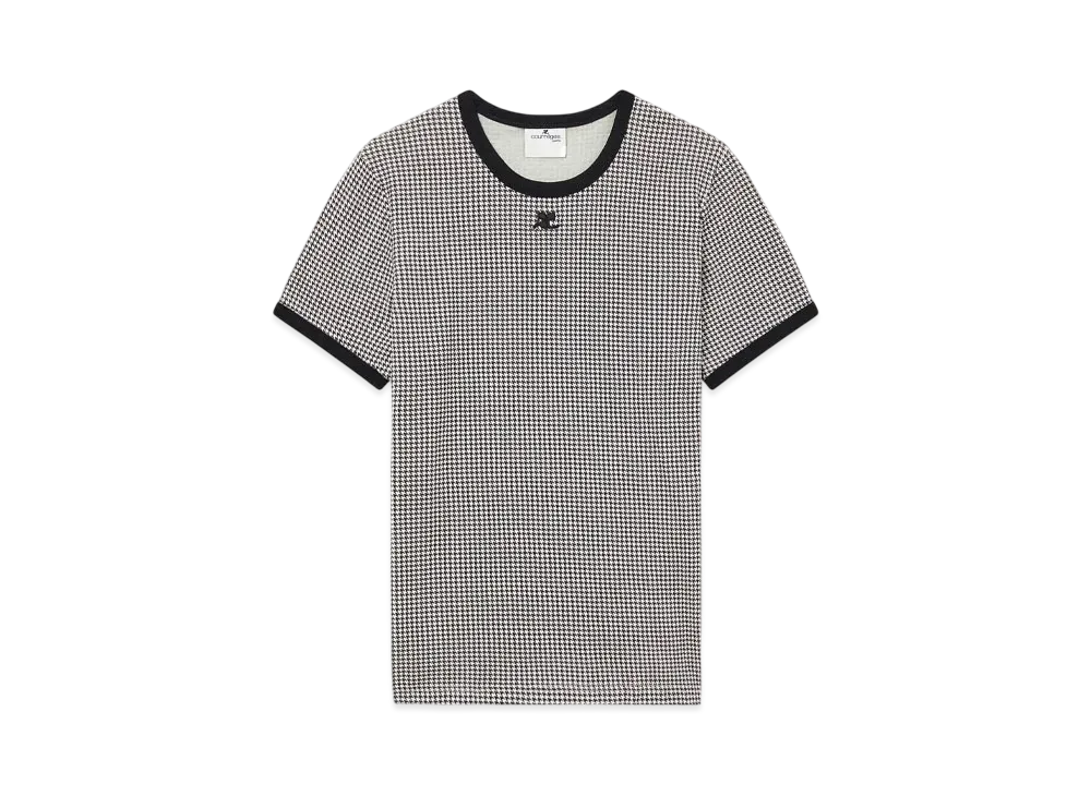 Courreges Contrast Houndstooth T-Shirt "Houndstooth White/Black"
