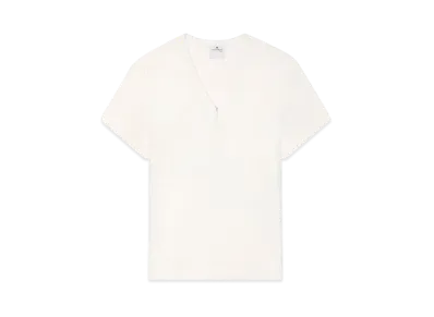 Courreges Zipped 90'S Rib T-Shirt "Heritage White"