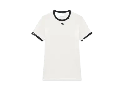 Courreges Buckle Contrast T-Shirt "White Heritage/Black"