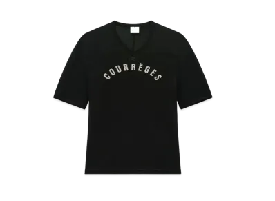 Courreges Baseball Printed Mesh T-Shirt "Black"