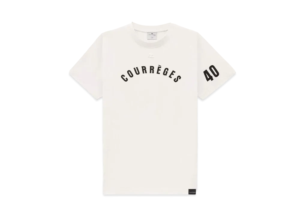 Courreges AC Straight Printed T-Shirt "Lime Stone"