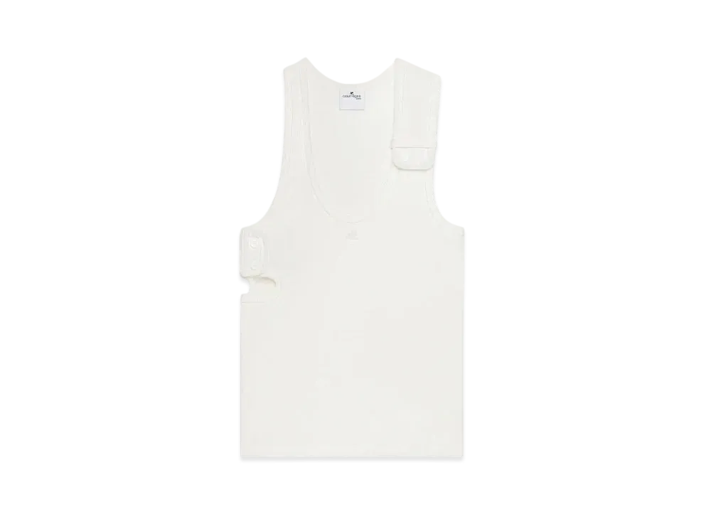 Courreges 90'S Rib Cut Out Top "Heritage White"