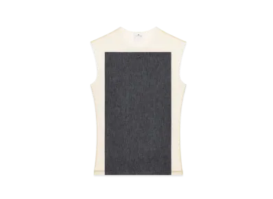 Courreges Illusion Denim Top "Sand/Dark Heather Grey"