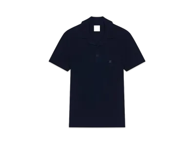 Courreges Rib Knit Polo "Navy"