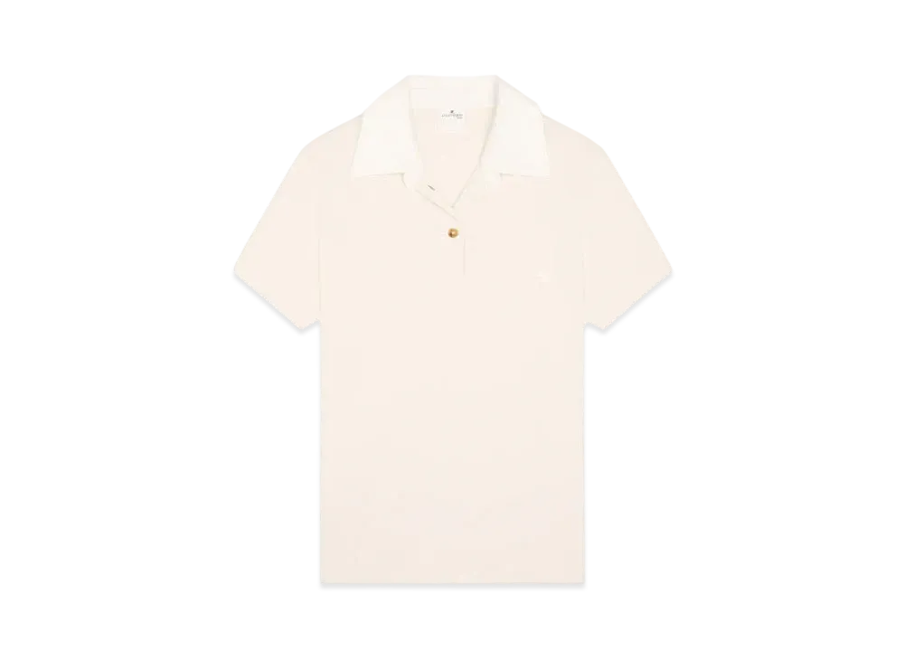 Courreges Contrasting Cotton Polo "Natural/Heritage White"