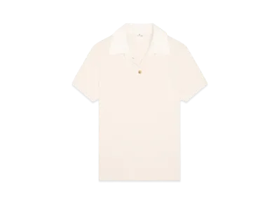 Courreges Contrasting Cotton Polo "Natural/Heritage White"
