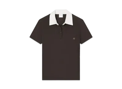 Courreges Contrasting Cotton Polo "Mud Brown"