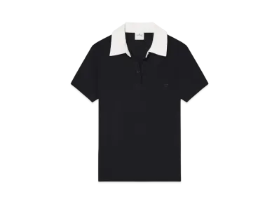 Courreges Contrasting Cotton Polo "Black/Heritage White"