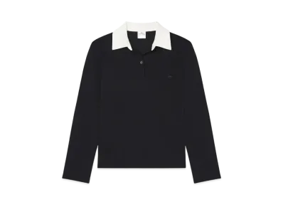 Courreges Contrasting Cotton Polo Shirt "Black/Heritage White"