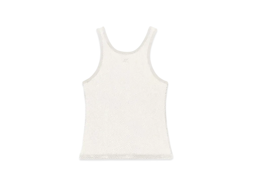 Courreges Ac Fishnet Tank Top "Heritage White"