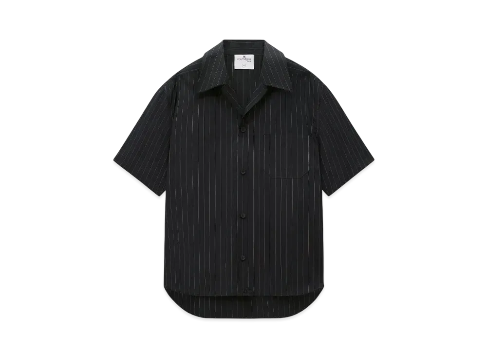 Courreges Pinstripes Poplin Shirt "Black/White"