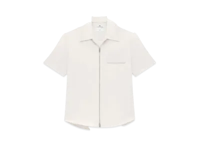 Courreges Zipped Light Twill Ss Shirt "Lime Stone"