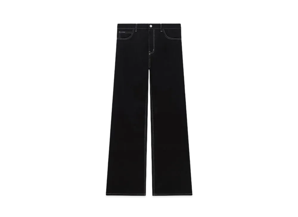 Courreges Hammer Topstitched Denim Baggy Pants "Black/Heritage White"