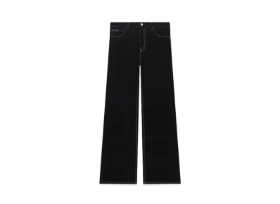 Courreges Hammer Topstitched Denim Baggy Pants "Black/Heritage White"