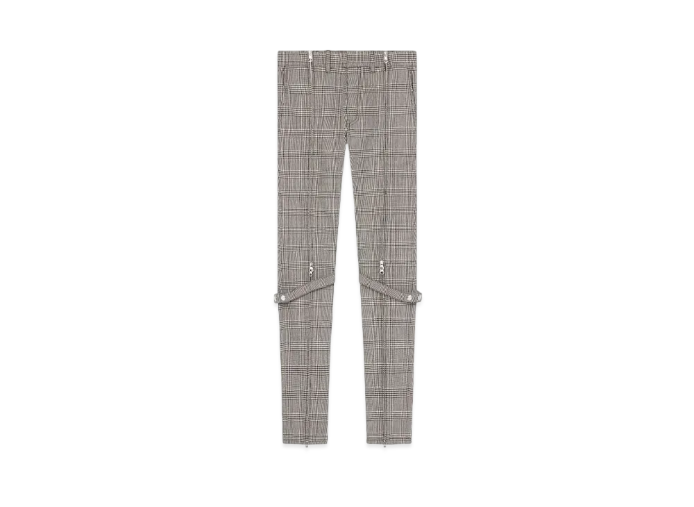 Courreges Zipped Prince Of Wales Tailored Pants "Sand/Mud Brown"
