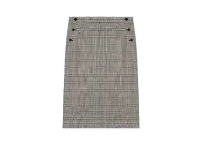 Courreges Single Front Pocket Prince Of Wales Skirt "Sand/Mud Brown"