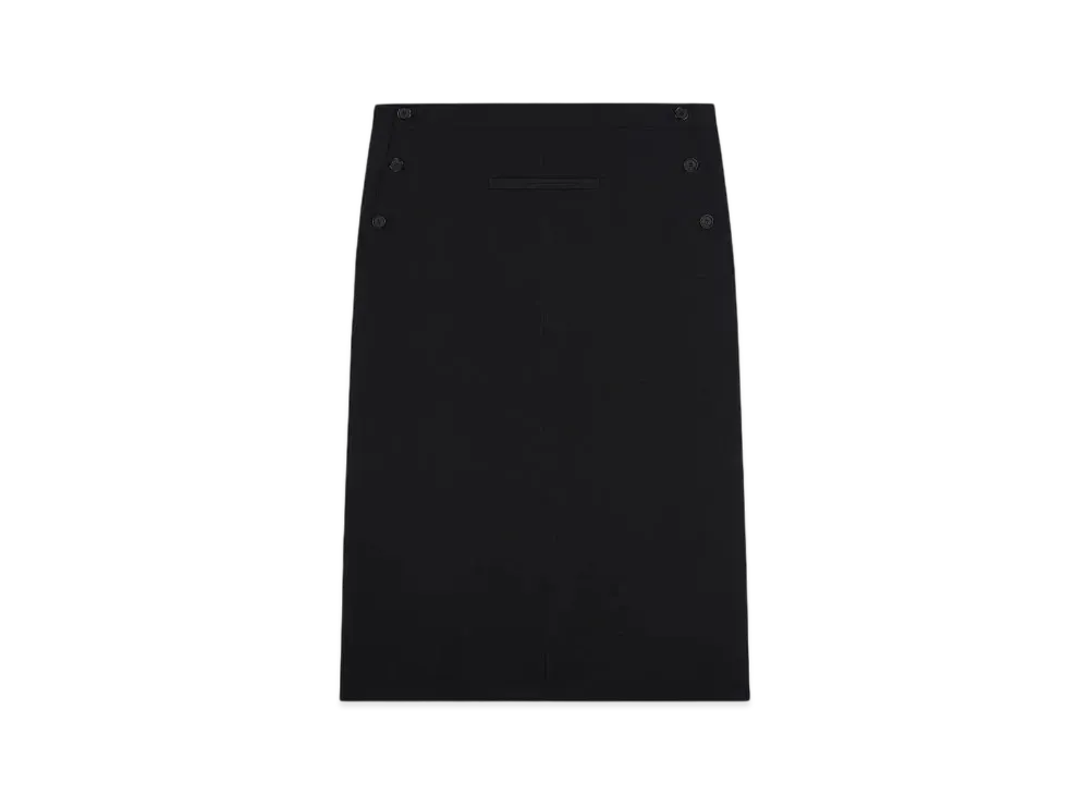 Courreges Single Front Pocket Wool Skirt "Black"