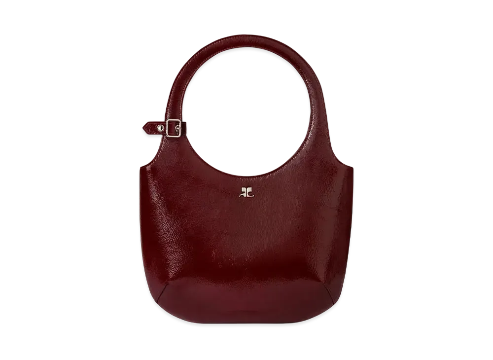 Courreges Holy Naplack Leather Bag "Grenat"